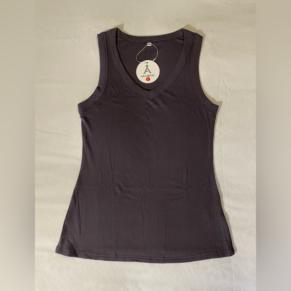 NWT Anrabess V-Neck Ribbed Knit Tank Top - Picture 14 of 16